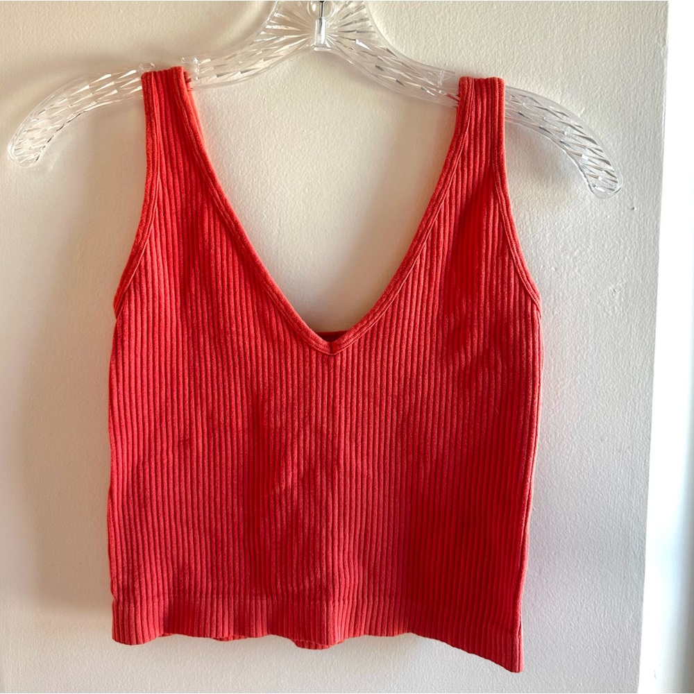 Intimately Free Ribbed Crop Tank Top Mauve Size M/L